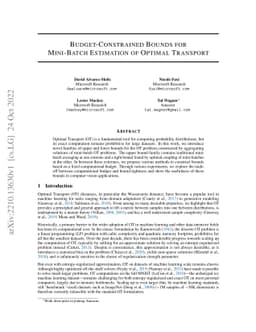 Budget-Constrained Bounds for Mini-Batch Estimation of Optimal Transport