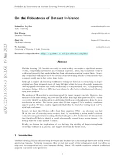 On the Robustness of Dataset Inference