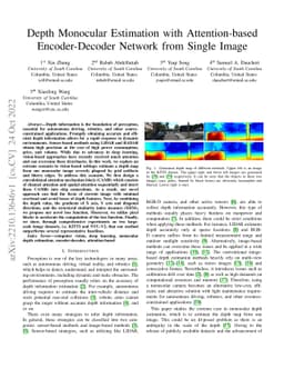 Depth Monocular Estimation with Attention-based Encoder-Decoder Network
  from Single Image