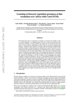 Learning to forecast vegetation greenness at fine resolution over Africa
  with ConvLSTMs