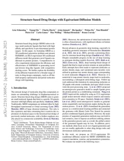 Structure-based Drug Design with Equivariant Diffusion Models