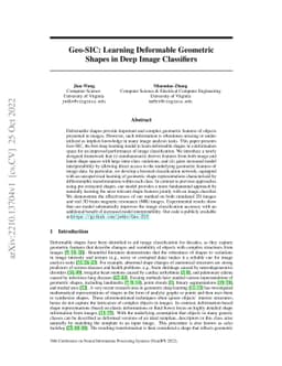 Geo-SIC: Learning Deformable Geometric Shapes in Deep Image Classifiers