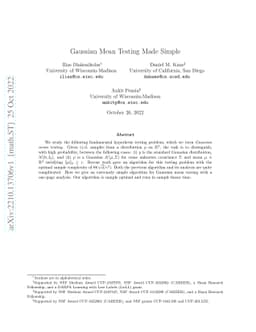 Gaussian Mean Testing Made Simple
