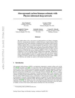 Aboveground carbon biomass estimate with Physics-informed deep network