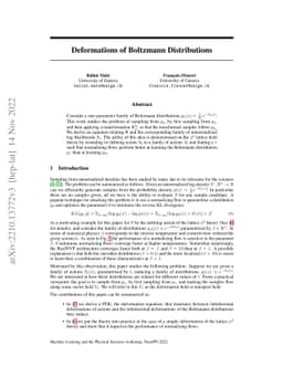 Deformations of Boltzmann Distributions