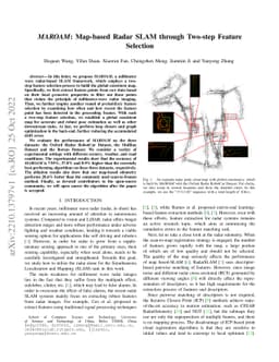 MAROAM: Map-based Radar SLAM through Two-step Feature Selection