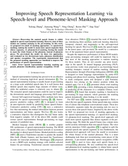 Improving Speech Representation Learning via Speech-level and
  Phoneme-level Masking Approach