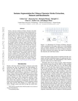 Instance Segmentation for Chinese Character Stroke Extraction, Datasets
  and Benchmarks