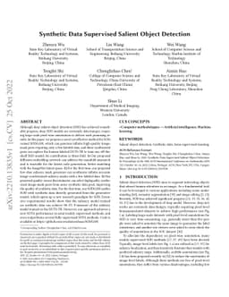 Synthetic Data Supervised Salient Object Detection