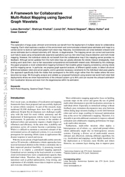 A Framework for Collaborative Multi-Robot Mapping using Spectral Graph
  Wavelets
