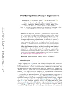 Pointly-Supervised Panoptic Segmentation
