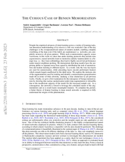 The Curious Case of Benign Memorization