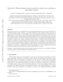 SeismicNet: Physics-informed neural networks for seismic wave modeling
  in semi-infinite domain