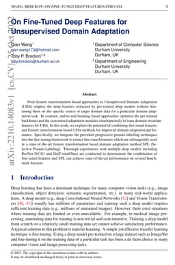 On Fine-Tuned Deep Features for Unsupervised Domain Adaptation