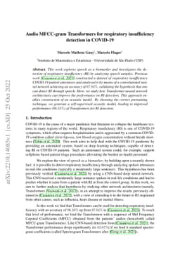 Audio MFCC-gram Transformers for respiratory insufficiency detection in
  COVID-19