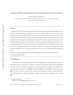Learning Ability of Interpolating Deep Convolutional Neural Networks