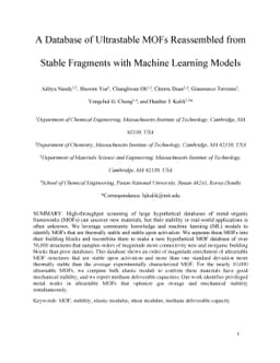 A Database of Ultrastable MOFs Reassembled from Stable Fragments with
  Machine Learning Models