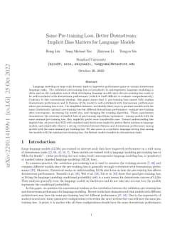 Same Pre-training Loss, Better Downstream: Implicit Bias Matters for
  Language Models