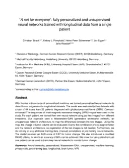 Á net for everyone': fully personalized and unsupervised neural
  networks trained with longitudinal data from a single patient