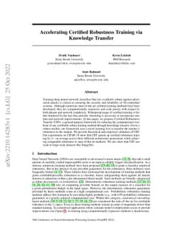 Accelerating Certified Robustness Training via Knowledge Transfer