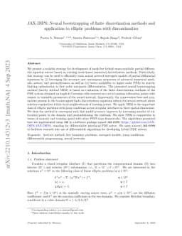 JAX-DIPS: Neural bootstrapping of finite discretization methods and
  application to elliptic problems with discontinuities
