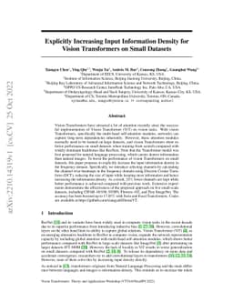 Explicitly Increasing Input Information Density for Vision Transformers
  on Small Datasets