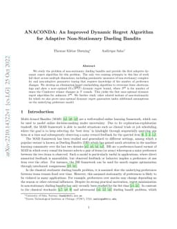ANACONDA: An Improved Dynamic Regret Algorithm for Adaptive
  Non-Stationary Dueling Bandits