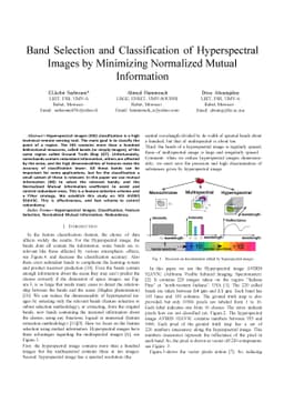 Band selection and classification of hyperspectral images by minimizing
  normalized mutual information