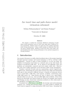 Arc travel time and path choice model estimation subsumed