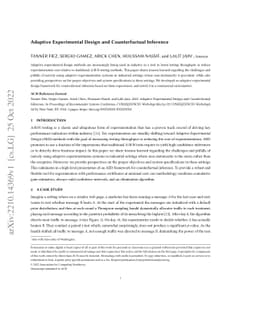Adaptive Experimental Design and Counterfactual Inference