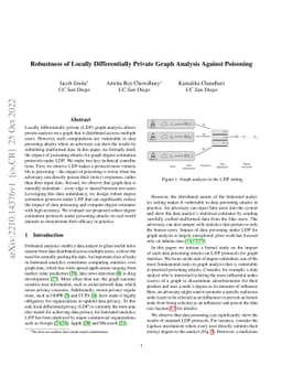 Robustness of Locally Differentially Private Graph Analysis Against
  Poisoning