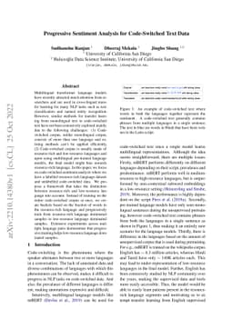 Progressive Sentiment Analysis for Code-Switched Text Data