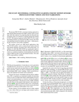 IMU2CLIP: Multimodal Contrastive Learning for IMU Motion Sensors from
  Egocentric Videos and Text
