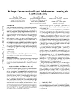 D-Shape: Demonstration-Shaped Reinforcement Learning via Goal
  Conditioning