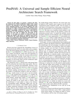 PredNAS: A Universal and Sample Efficient Neural Architecture Search
  Framework