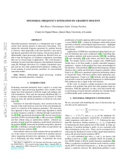 Sinusoidal Frequency Estimation by Gradient Descent