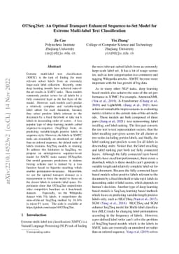 OTSeq2Set: An Optimal Transport Enhanced Sequence-to-Set Model for
  Extreme Multi-label Text Classification