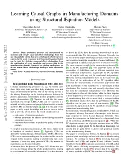 Learning Causal Graphs in Manufacturing Domains using Structural
  Equation Models