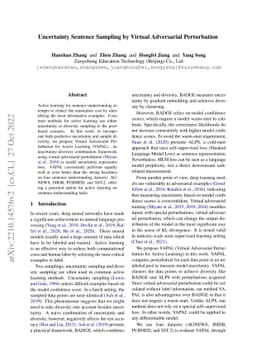 Uncertainty Sentence Sampling by Virtual Adversarial Perturbation