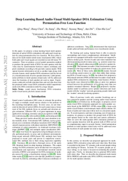 Deep Learning Based Audio-Visual Multi-Speaker DOA Estimation Using
  Permutation-Free Loss Function
