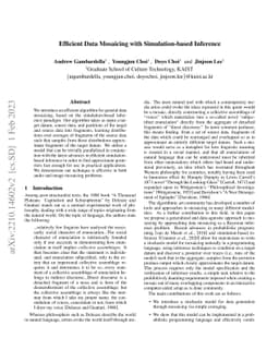 Efficient Data Mosaicing with Simulation-based Inference