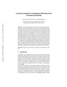 A practical method for occupational skills detection in Vietnamese job
  listings