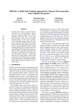 MOCHA: A Multi-Task Training Approach for Coherent Text Generation from
  Cognitive Perspective