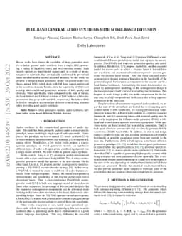 Full-band General Audio Synthesis with Score-based Diffusion