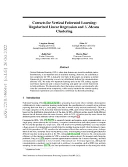 Coresets for Vertical Federated Learning: Regularized Linear Regression
  and $K$-Means Clustering