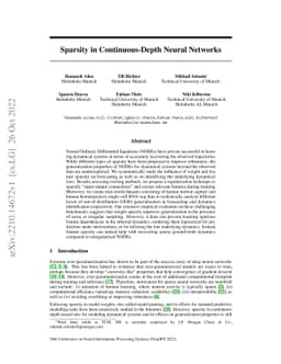 Sparsity in Continuous-Depth Neural Networks
