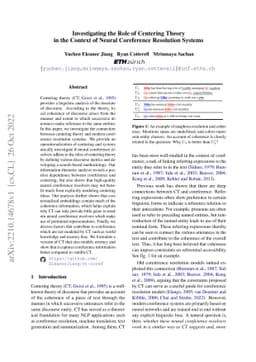 Investigating the Role of Centering Theory in the Context of Neural
  Coreference Resolution Systems