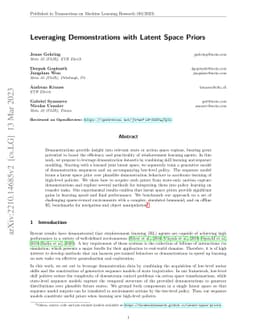 Leveraging Demonstrations with Latent Space Priors