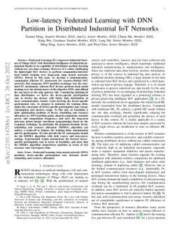 Low-latency Federated Learning with DNN Partition in Distributed
  Industrial IoT Networks