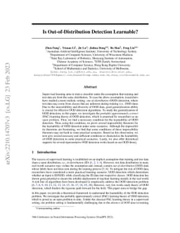 Is Out-of-Distribution Detection Learnable?